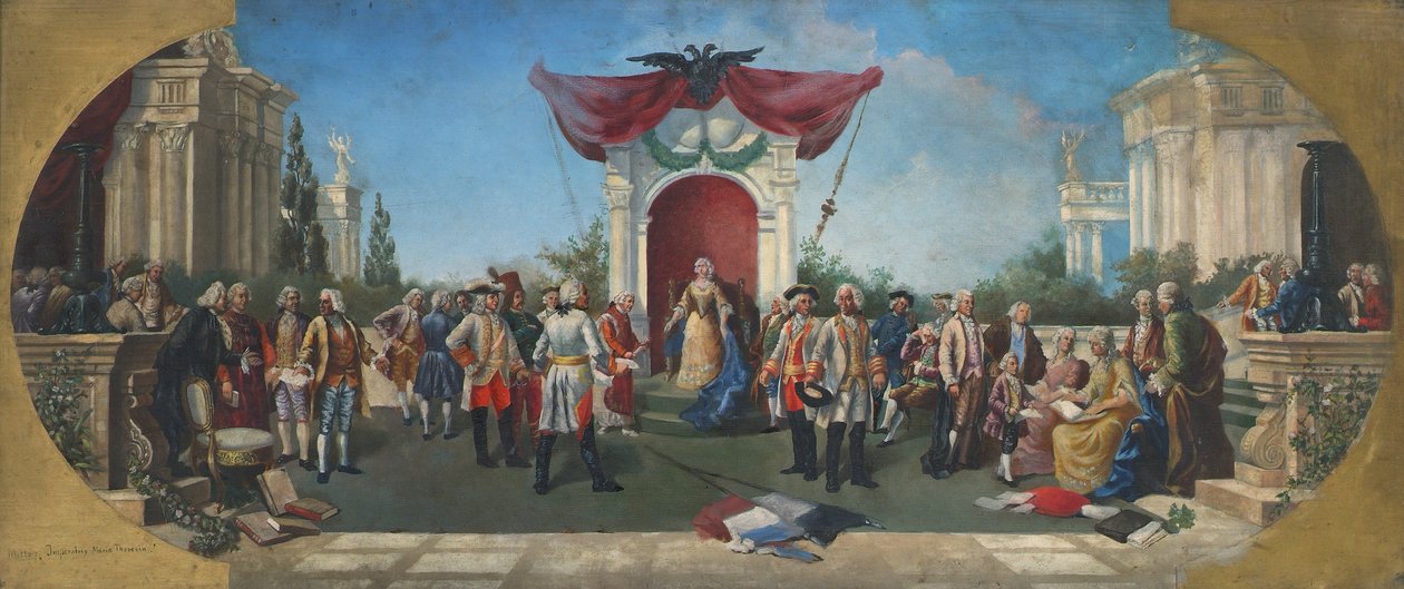 Kaiserin Maria Theresia im Kreis ihrer Paladine von Unbekannter Künstler