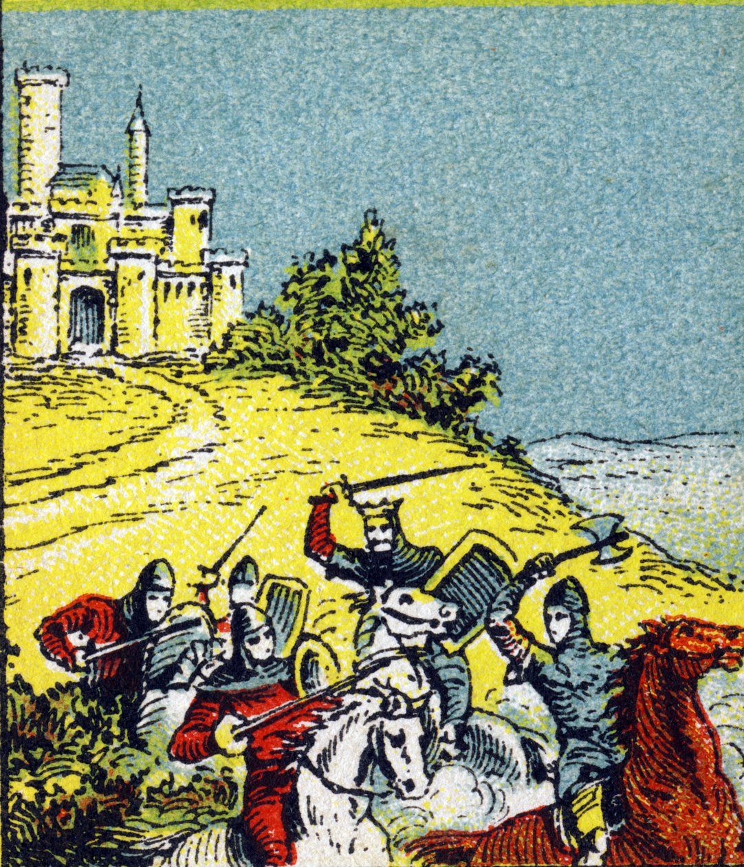 König Ludwig VI. der Dicke kämpfte gegen den Raub der Lords des Königreichs (Illustration aus „Histoire de France“) von Unbekannt
