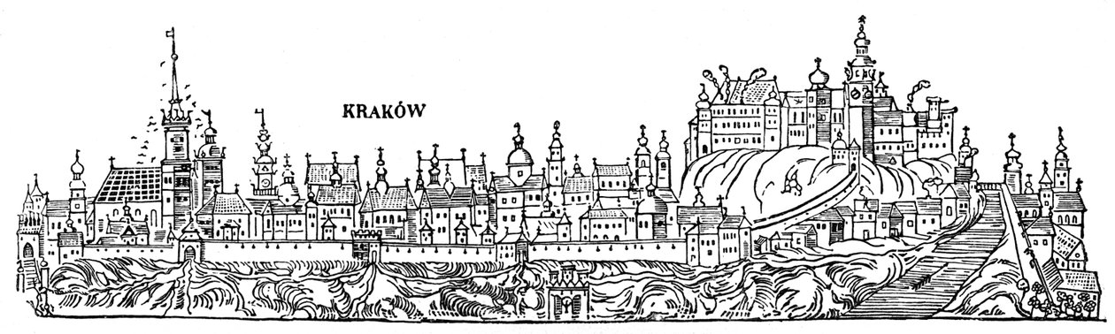 Krakau. Ansicht der Stadt im sechzehnten Jahrhundert. Polen von Unbekannter Künstler