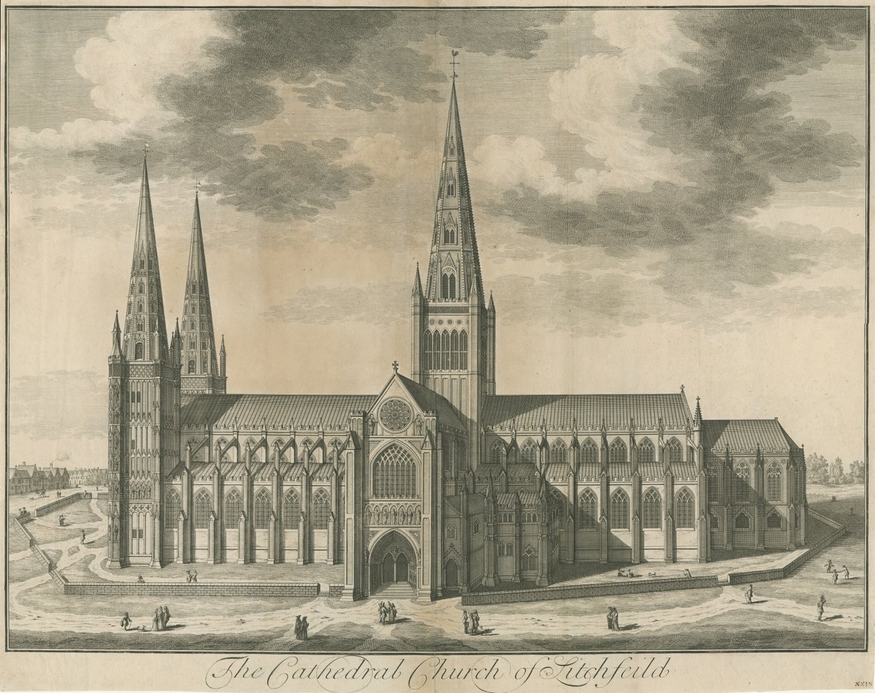 Lichfield Kathedrale - Südansicht von Unbekannt