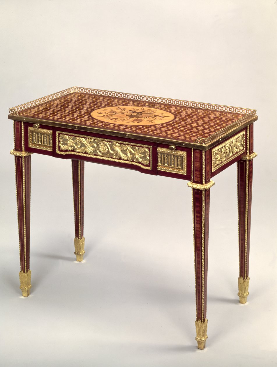 Louis XVI Marketerie-Schreibtisch, von Jean Henri Riesener von Unbekannt