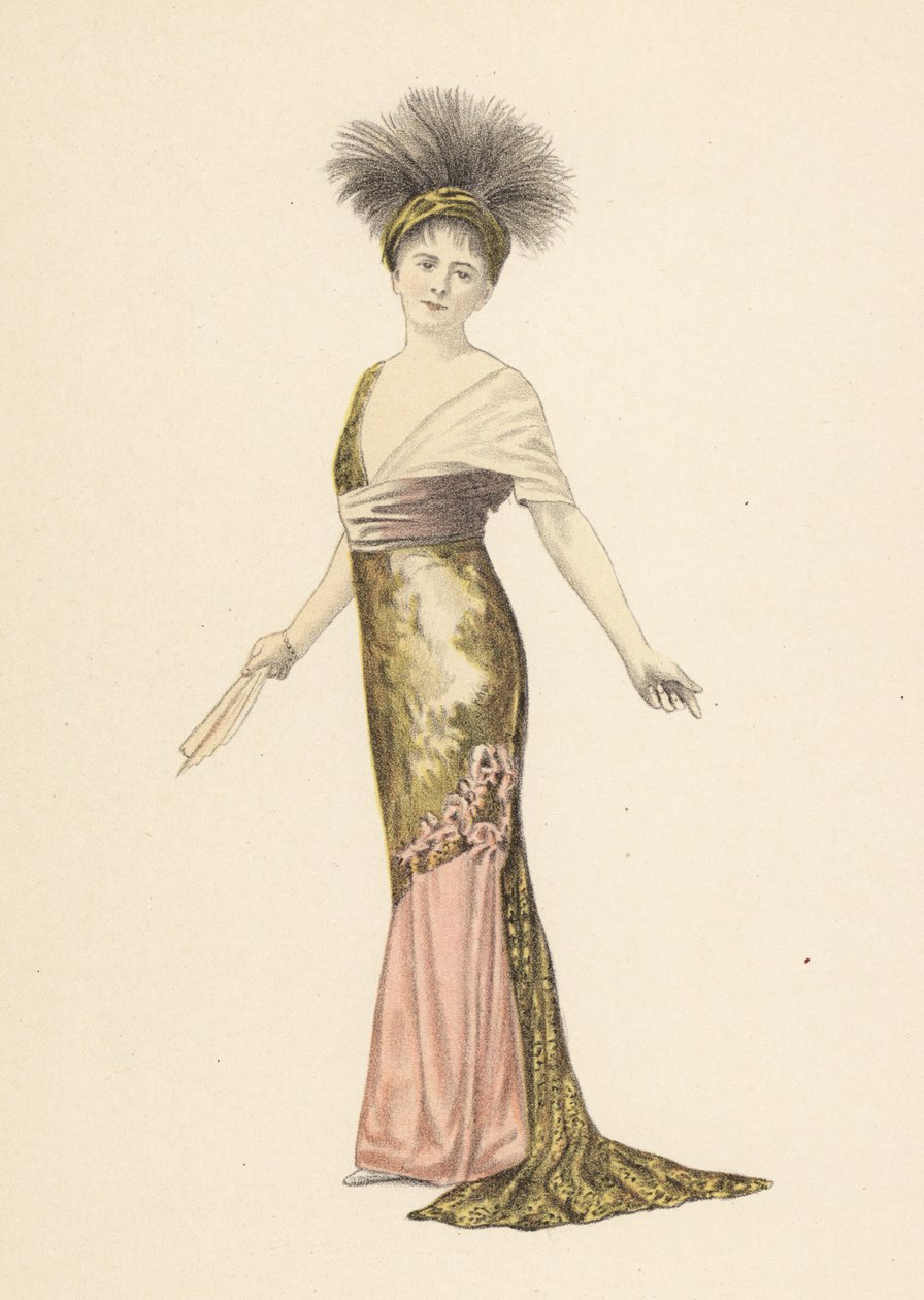 Madame Pierat in einem Kleid von Redfern in Les Marionettes von Unbekannter Künstler