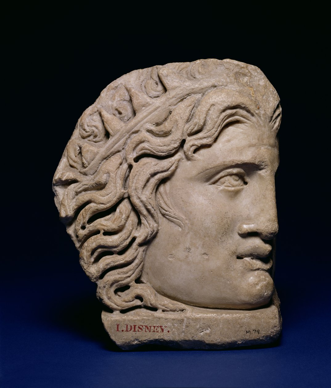Maske des Helios, Eckmaske von einem Sarkophagdeckel, römisch, 4. Jahrhundert von Unbekannt