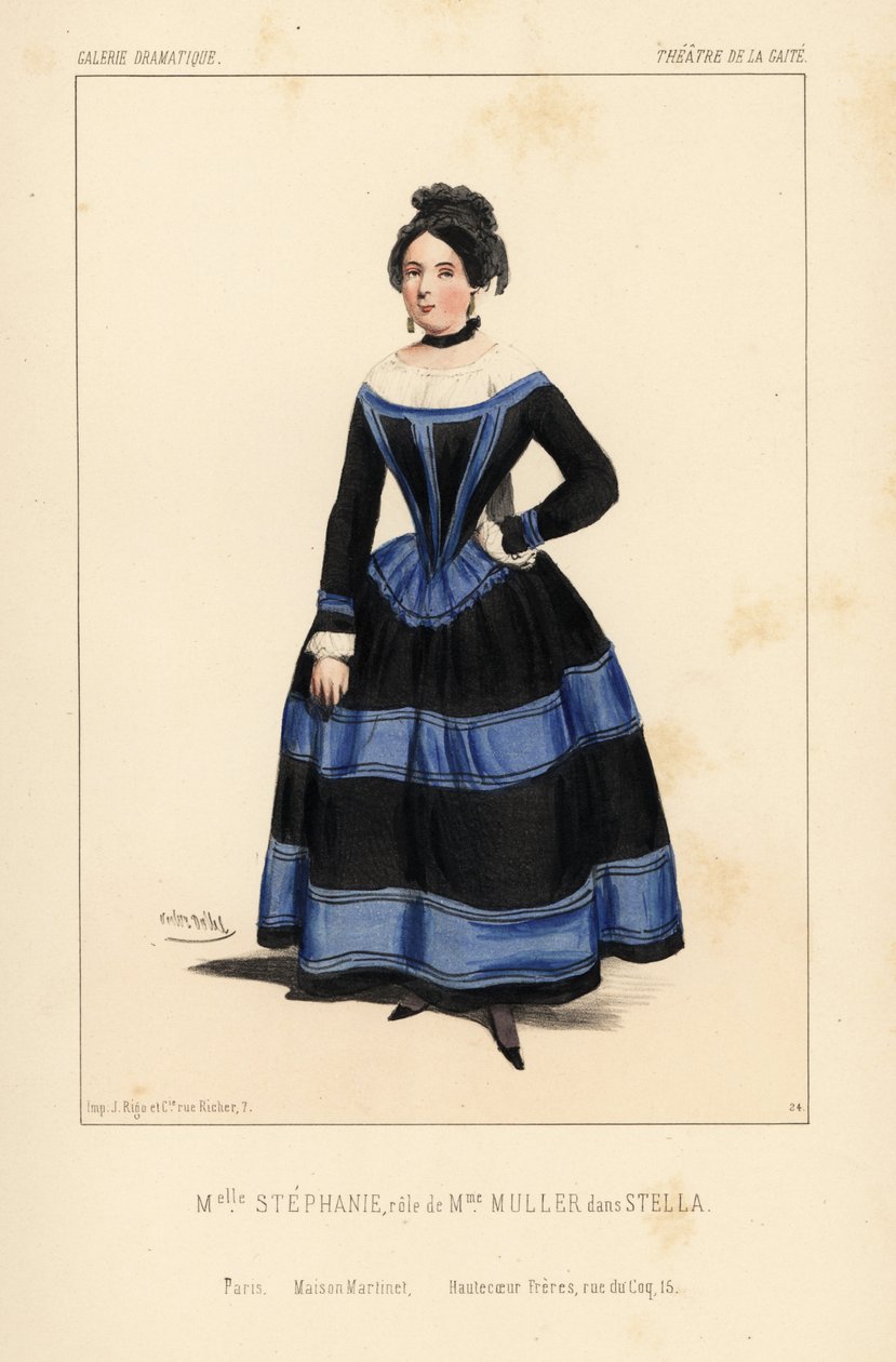 Miss Stephanie als Madame Muller in Stella von Anicet Bourgeois, Theatre de la Gaite von Unbekannter Künstler