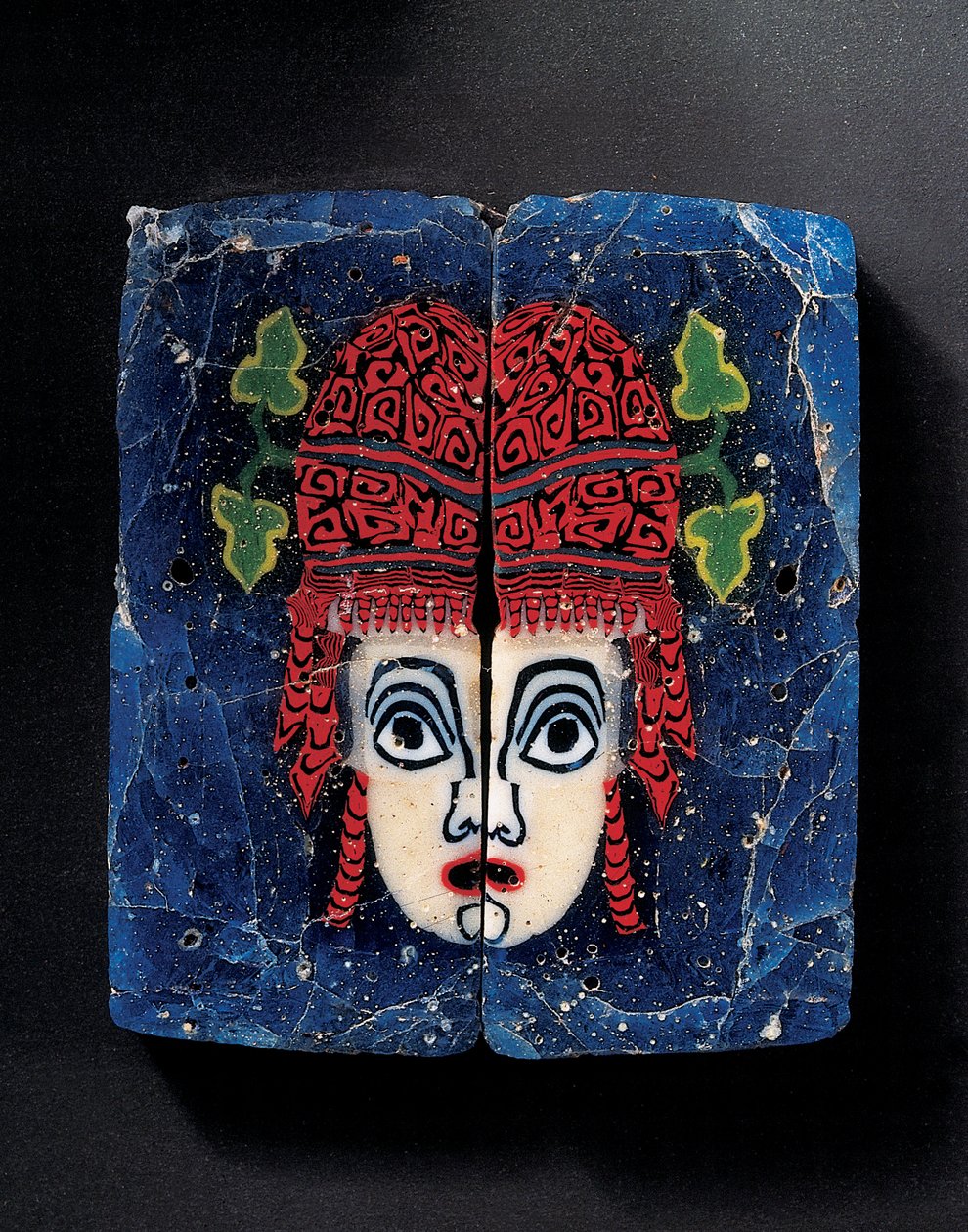 Mosaikeinlage einer neuen Komödie Maenad Maske, römisch-ägyptisch, ca. 1. Jahrhundert v. Chr. von Unbekannt
