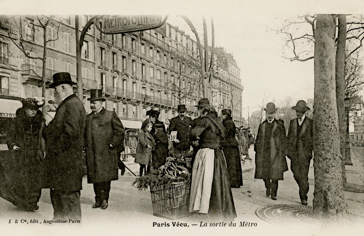 Pariser Métro - Eingang mit Jugendstil-Bogen von Unbekannter Künstler