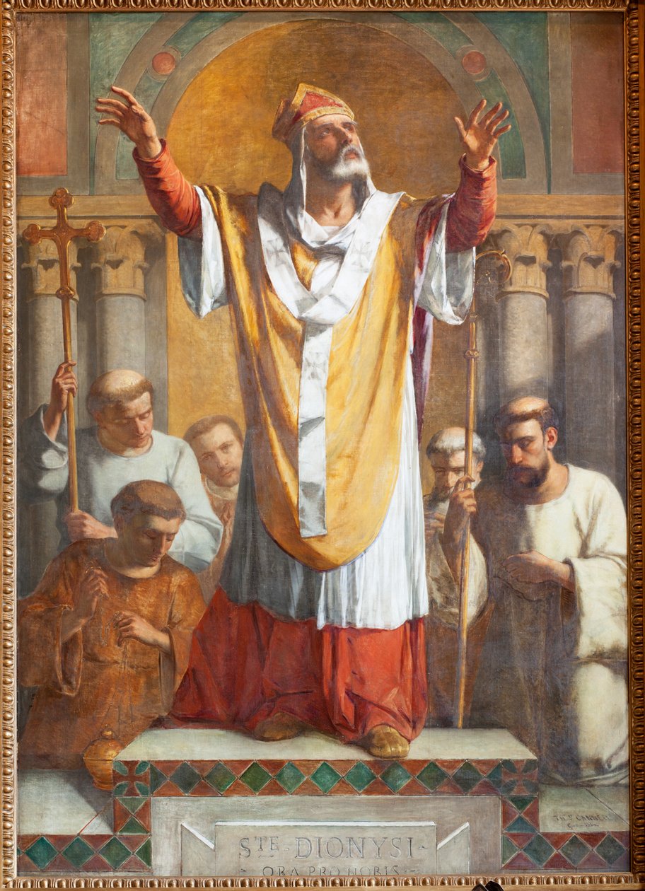 Pfarrkirche Sint-Dionysius van Lede. Innenansicht. Südschiff. Der Altar. Heiliger Dionysius. Signiert und datiert 1854 ThEodore-Joseph Canneel. von Unbekannter Künstler