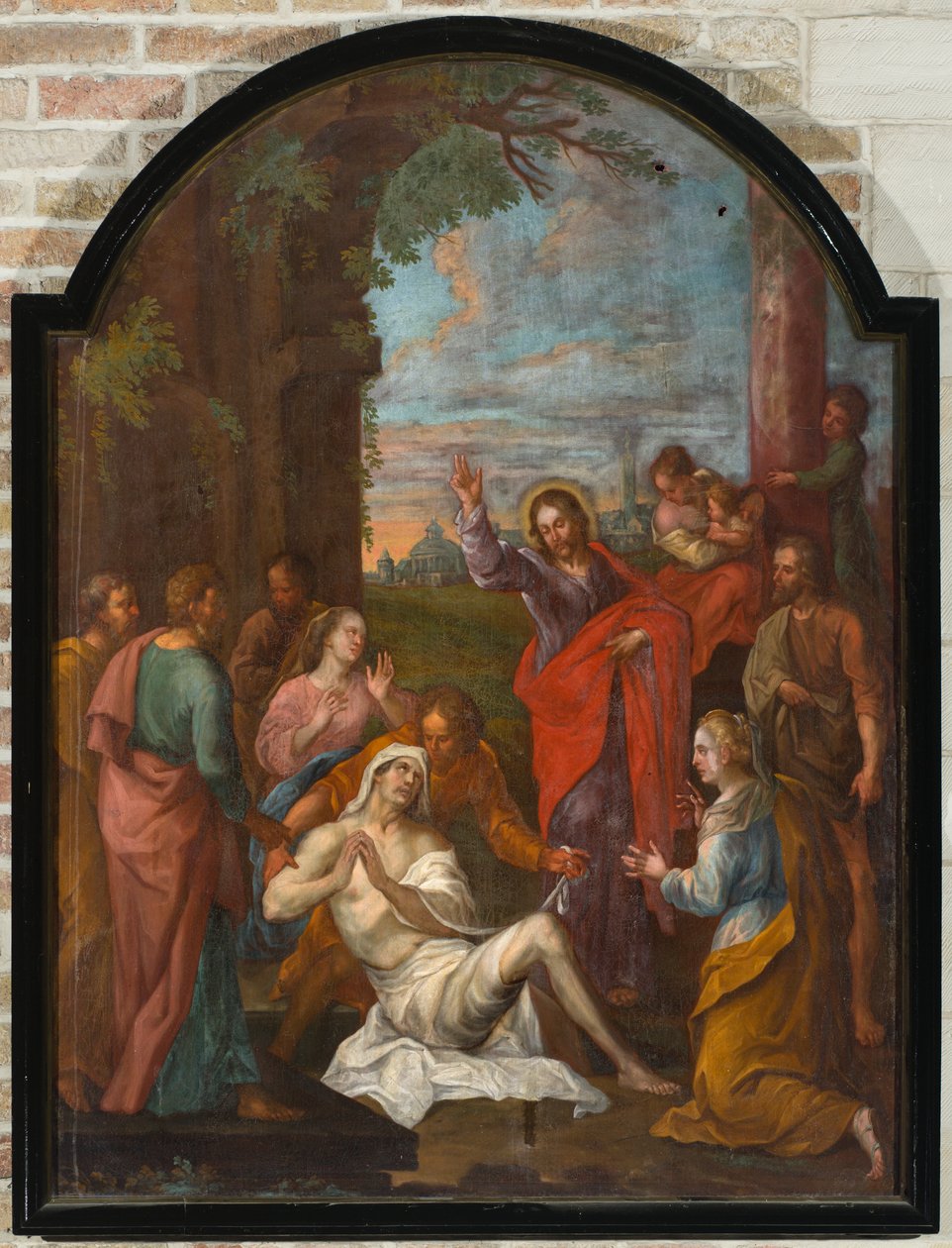 Pfarrkirche (Parochiekerk Onze-Lieve-Vrouw-Hemelvaart). Innenraum. Gemälde. Auferweckung des Lazarus (?) von Unbekannter Künstler
