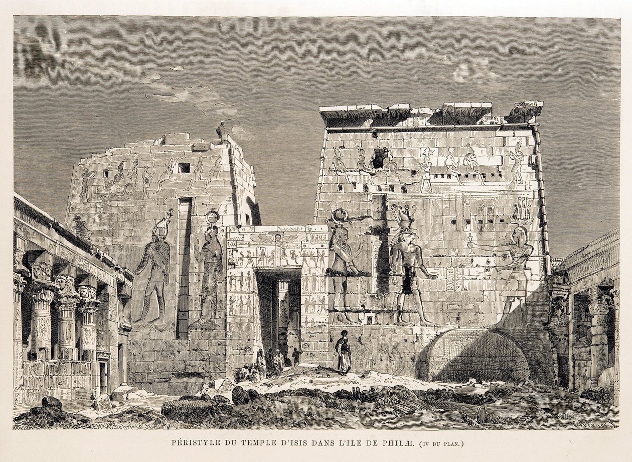 Peristyl des Tempels der Isis auf der Insel Philae, Ägypten von Unbekannt