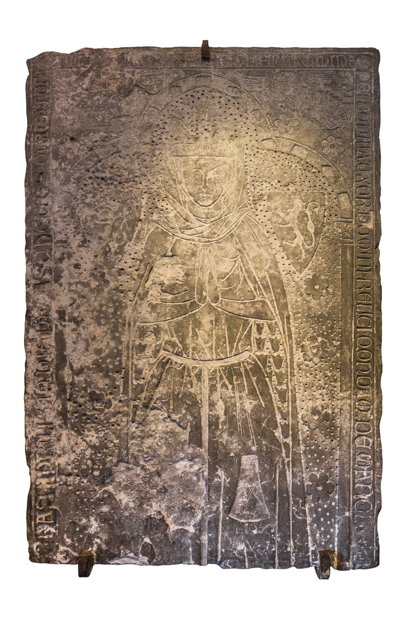 Grabstein von Petronille, Ehefrau des Ritters Reli de Mareuil, gestorben um 1280 (Grabstein) Zisterzienserkloster Royaumont (Abtei) 1228-1235 Asnieres-sur-Oise (Asnieres sur Oise), Val-d
