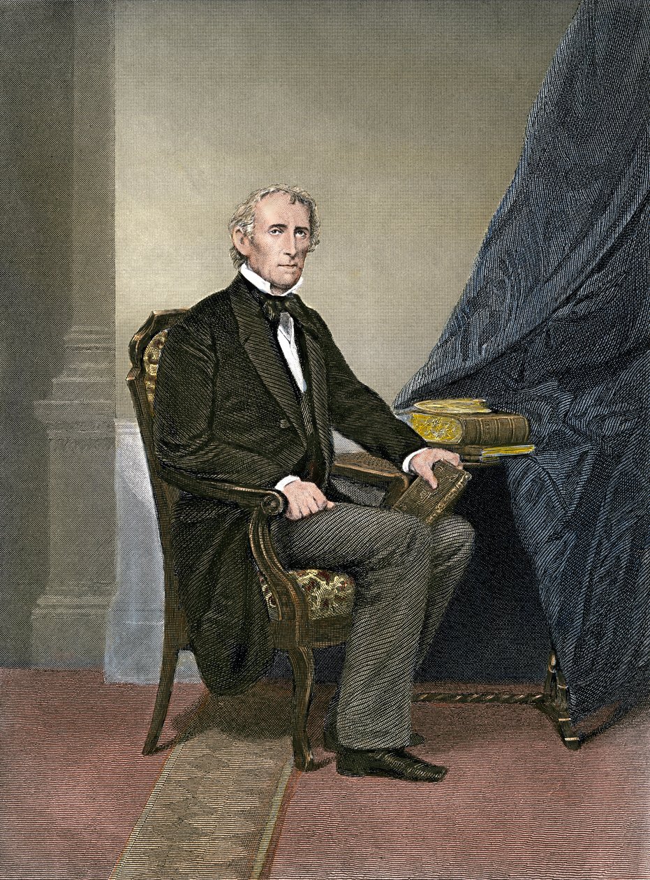 Porträt des amerikanischen Präsidenten John Tyler (1790-1862) von Unbekannter Künstler
