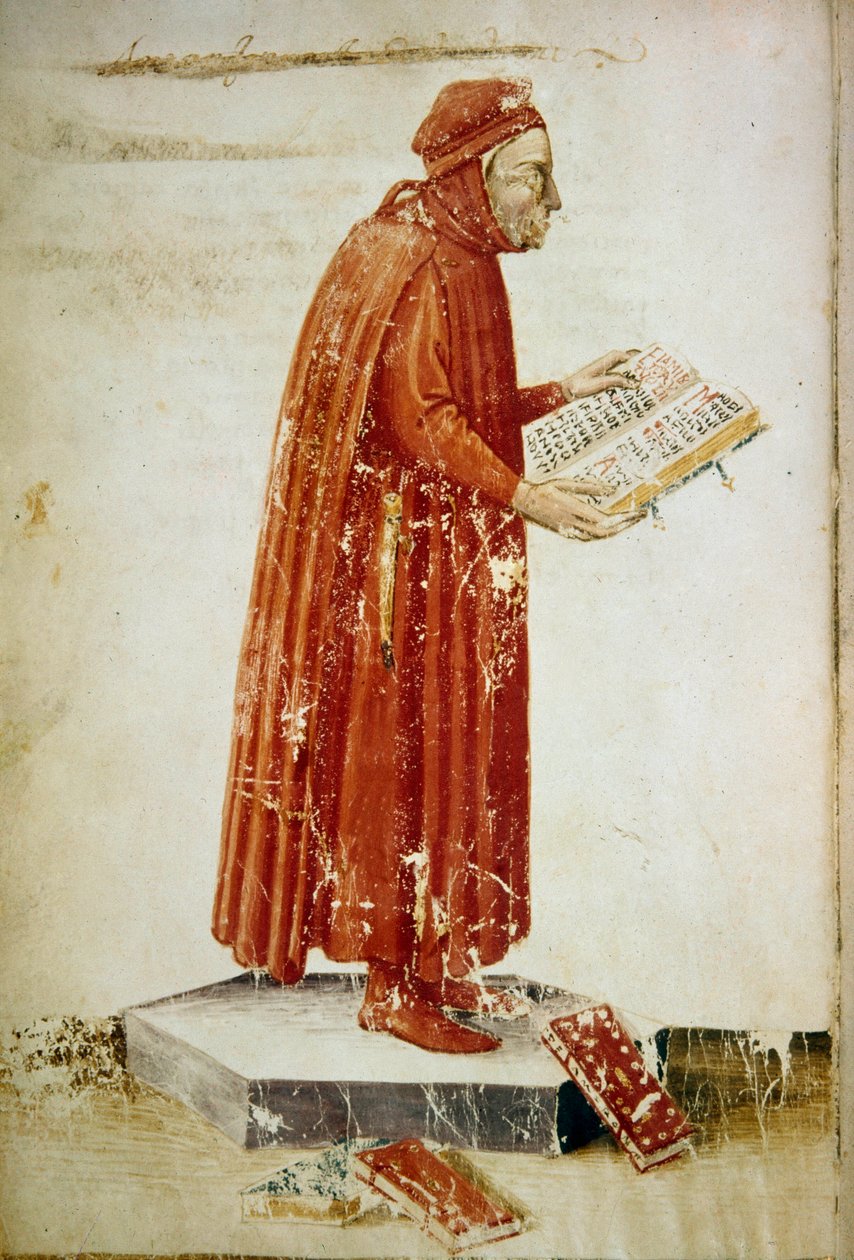 Porträt von Coluccio Salutati, florentinischer Politiker und Humanist (Miniatur) von Unbekannter Künstler