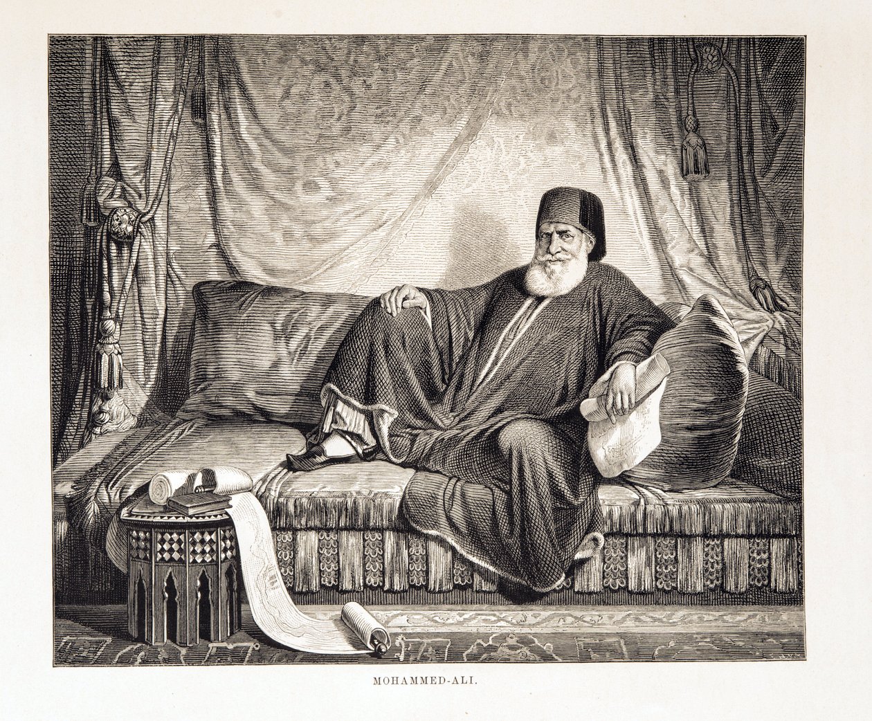 Porträt von Mehemet Ali (1769-1849), Vizekönig von Ägypten. Illustration aus dem Atlas von Ägypten von Unknown
