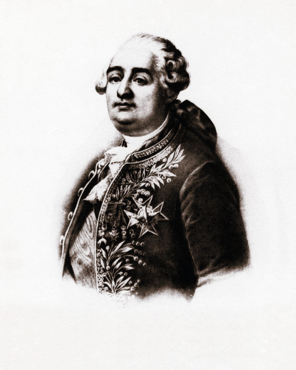 Porträt des Königs von Frankreich Louis XVI (1754-1793) Gravur des 19. Jahrhunderts von Unbekannter Künstler