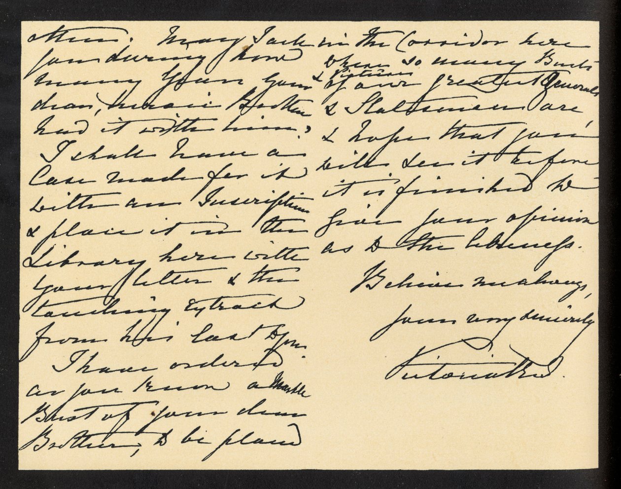 Königin Victoria - handgeschriebener Brief an Miss Mary Augusta Gordon, in dem sie sich für die Bibel bedankt, die sie als Geschenk erhalten hat von Unbekannter Künstler