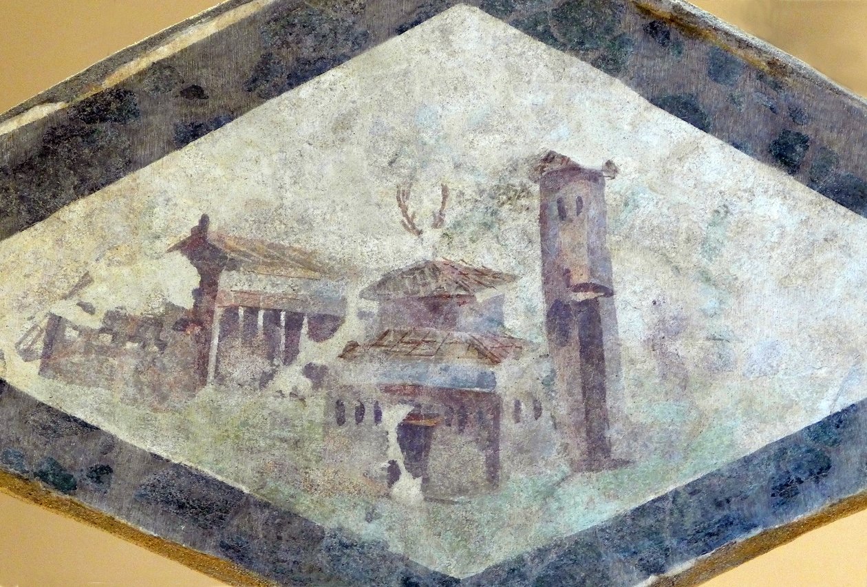 Römische Villa, Fresko des Domus von Clos de la Lombarde, Narbonne, um das Jahr 200 von Unbekannter Künstler