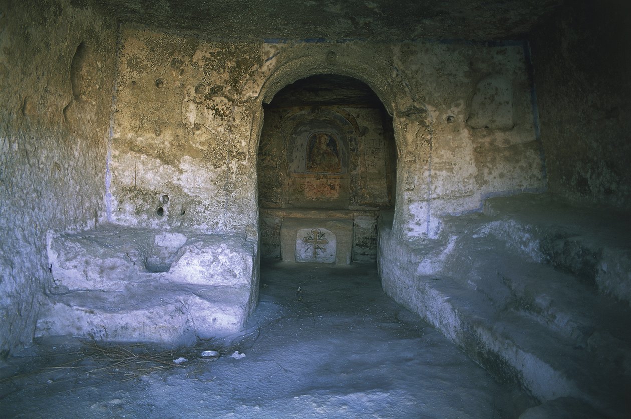 Ruinen einer Kirche, Felsenkirche, Matera, Basilikata, Italien von Benjamin Baud