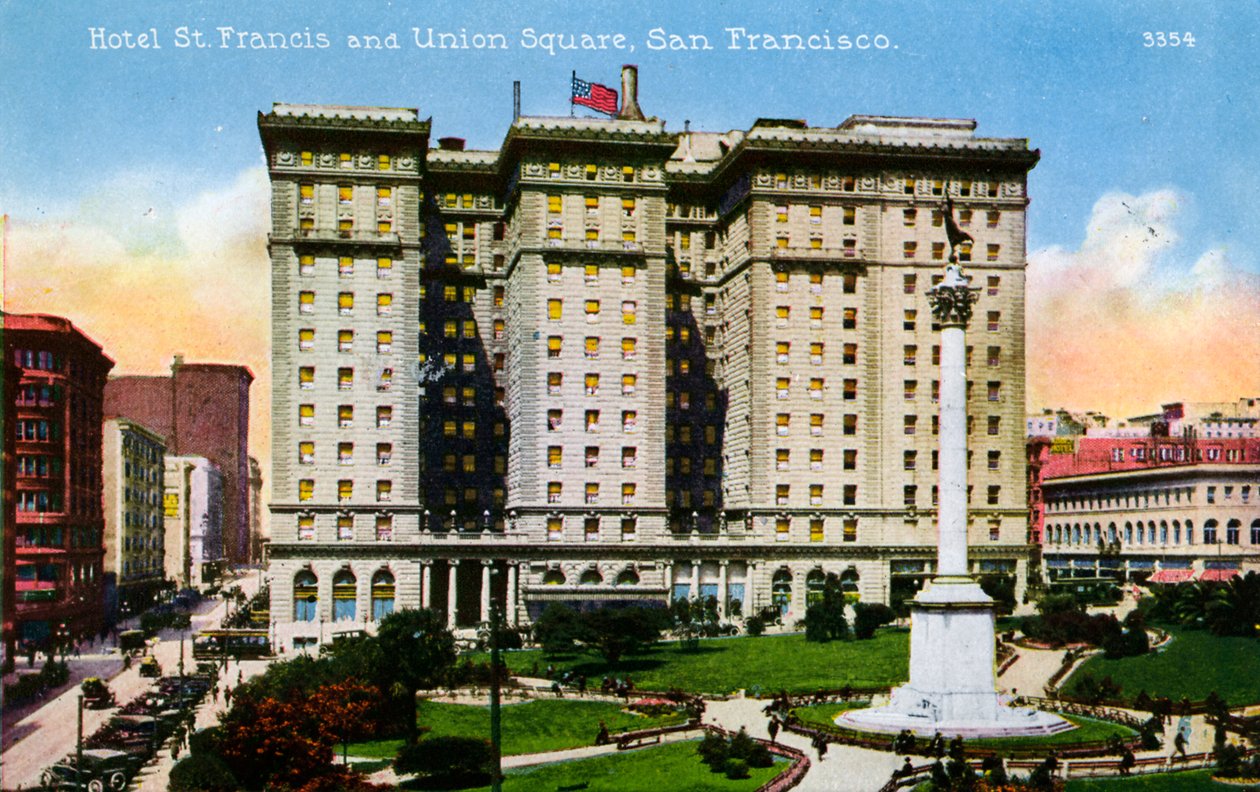 San Francisco: Hotel St. Francis und Union Square von Unbekannter Künstler