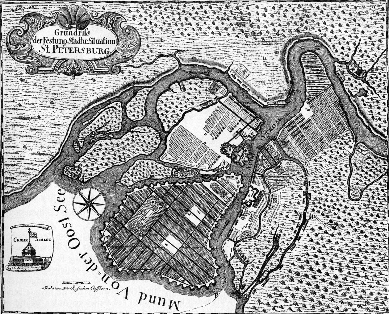 St. Petersburg - Plan der russischen Stadt von Unbekannter Künstler