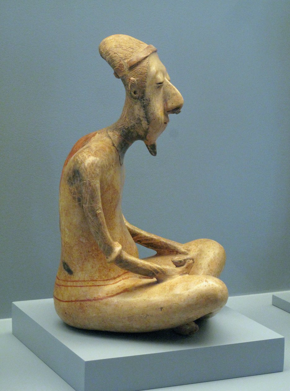 Statuette eines meditierenden alten Mannes, Lagunillas, Spätvor- bis Frühklassische Periode, 300 v. Chr.-600 n. Chr. von Unbekannt