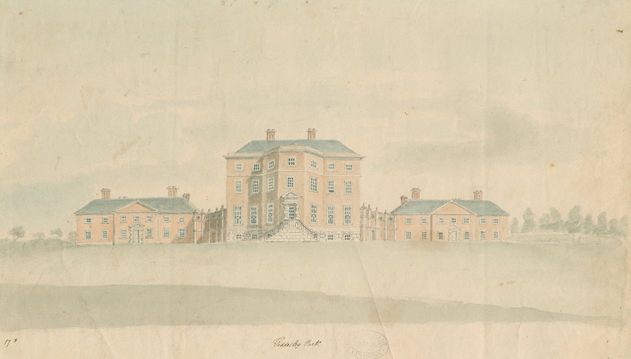 Teddesley Hall: Aquarell, undatiert [spätes 18. Jahrhundert] von Unbekannt