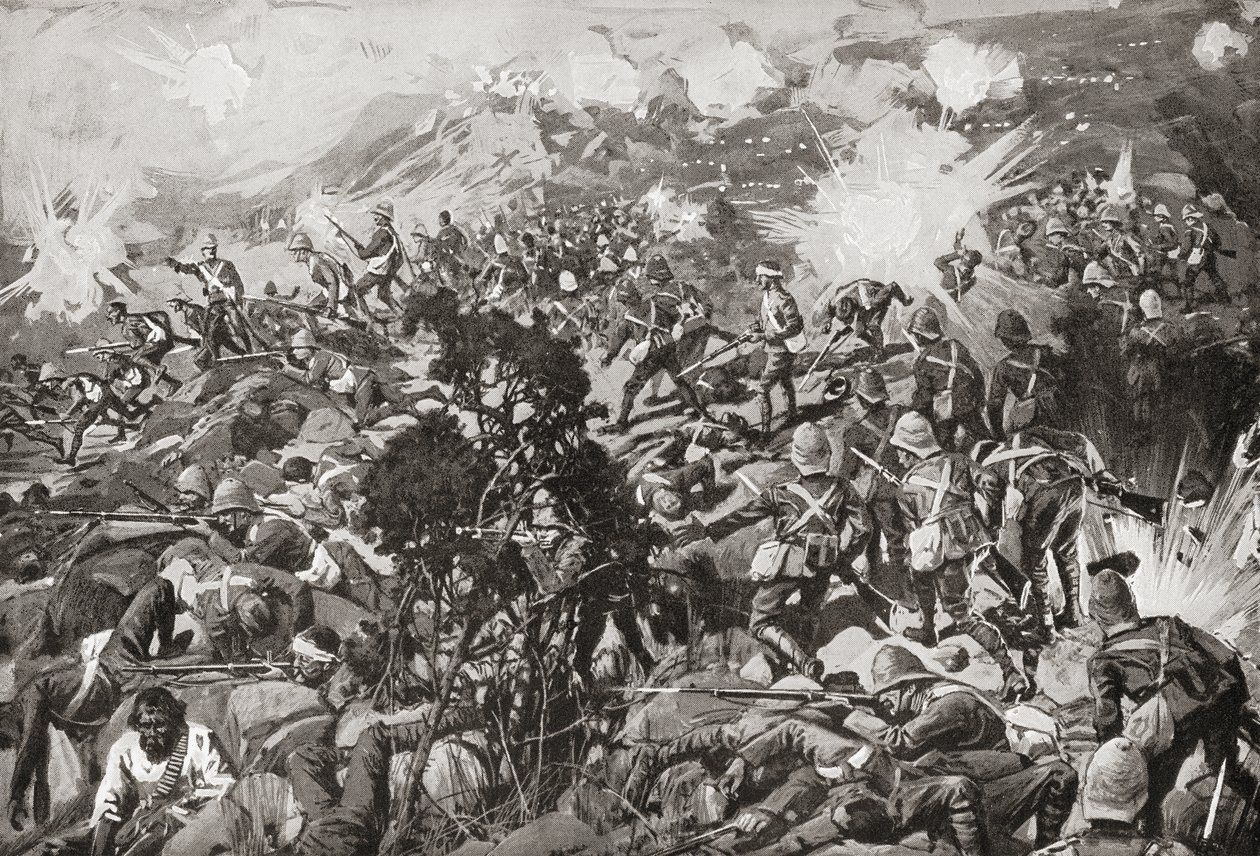Die Schlacht von Spion Kop, Tugela River, Natal, Südafrika, 23.–24. Januar 1900 während des Zweiten Burenkrieges von Unbekannt