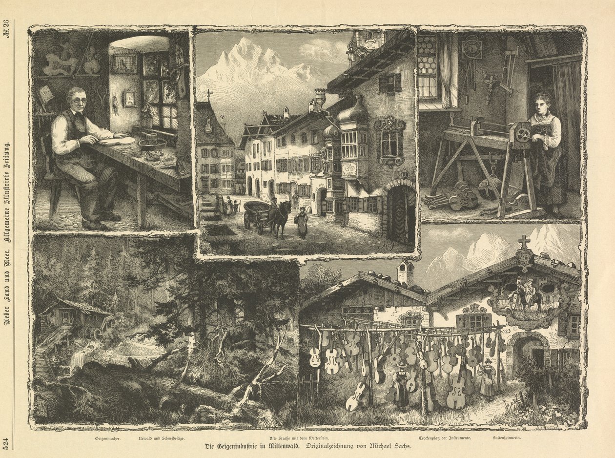 Die Geigenindustrie in Mittenwald, Stuttgart 1882 von Unbekannter Künstler