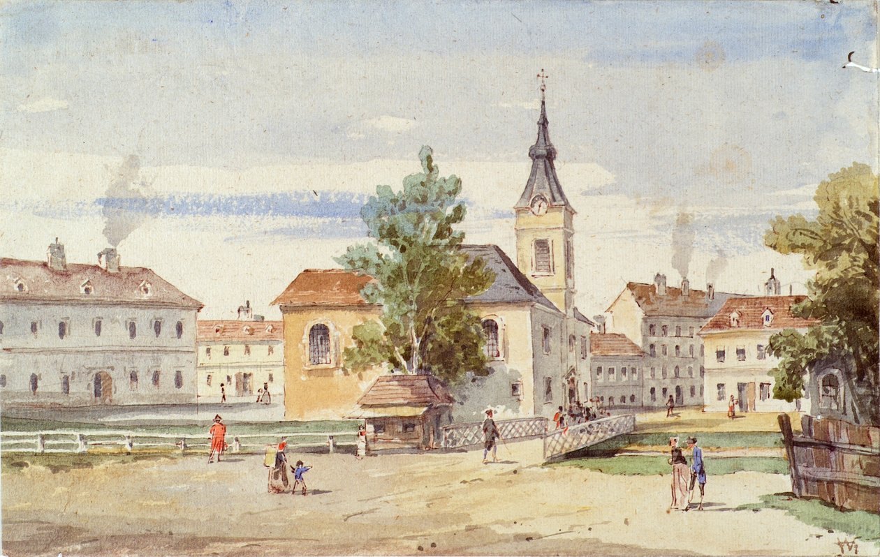 Thurykapelle und Thurybrücke am Alsbach in Wien von Unbekannter Künstler