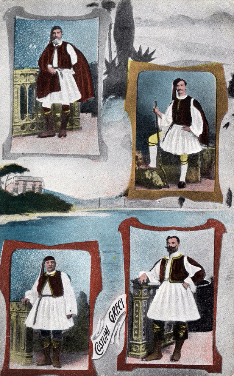Traditionelle griechische Männerkostüme - Postkarte 1914-1918 von Unbekannt