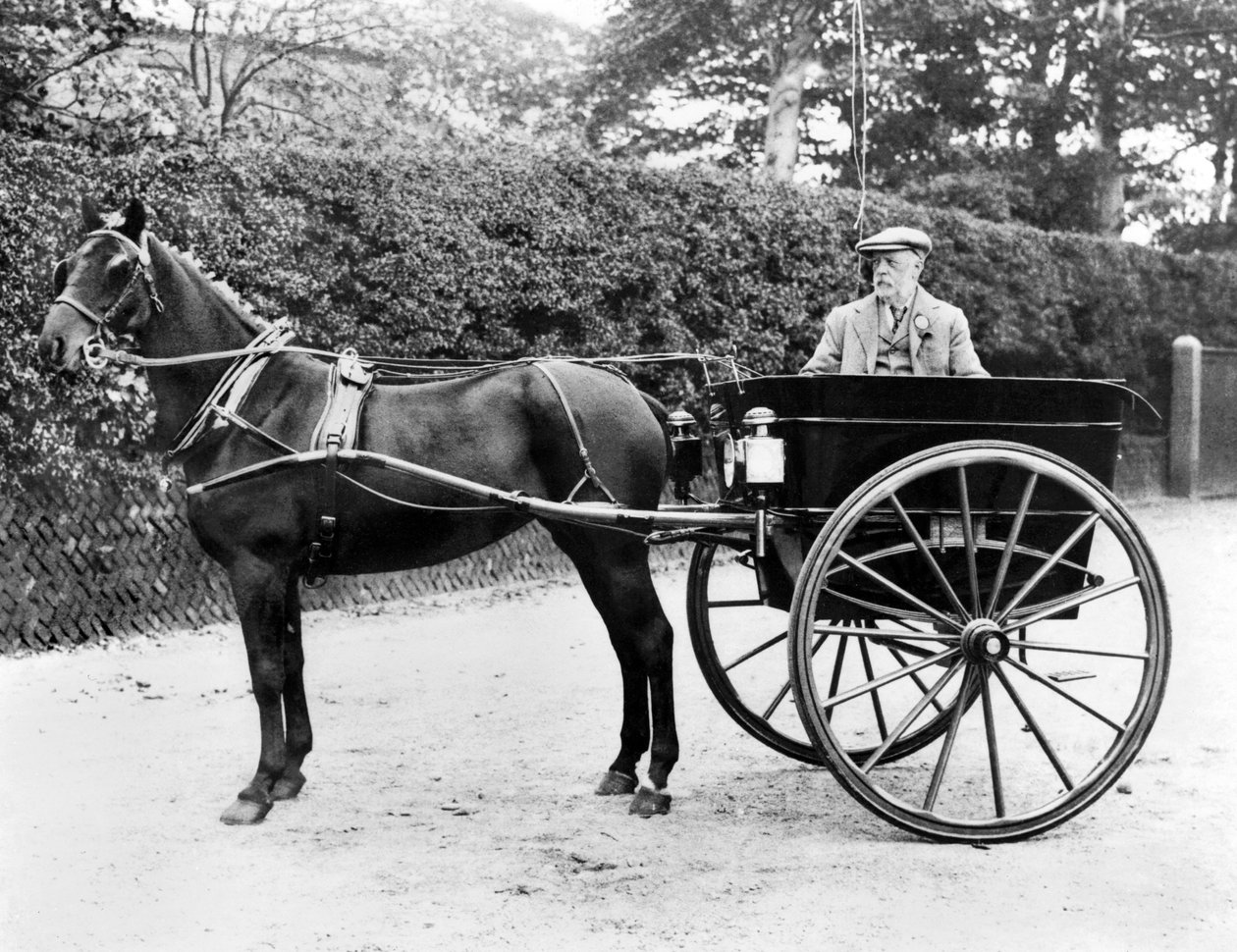 Vereinigtes Königreich: Ein Pferd und eine Kutsche. um 1905 von Unbekannt