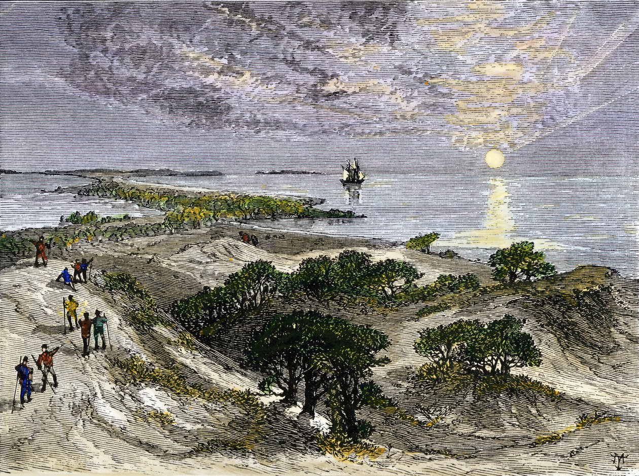 Vereinigte Staaten, Staat Virginia: Englische Siedler auf Roanoke Island landen von Unbekannter Künstler