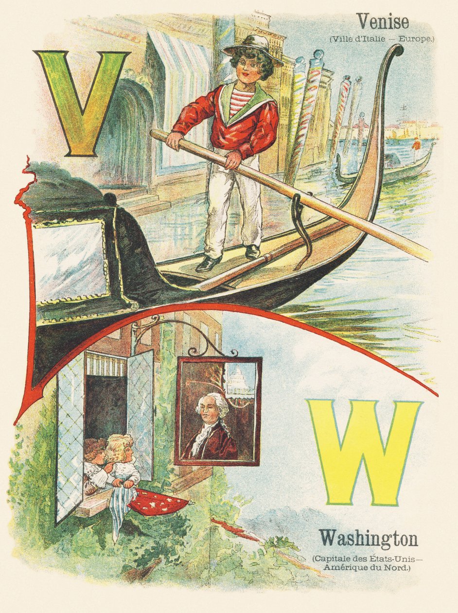 V W: Venedig, Washington - ABC der zwei Welten. Emile Guerin, Verleger, Paris, um 1900. von Unbekannt
