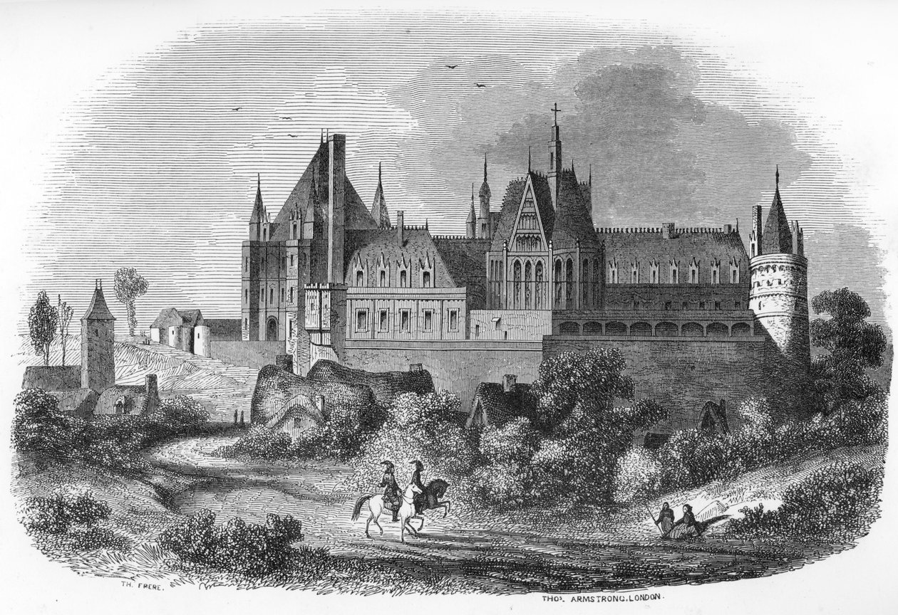 Ansicht des Schlosses von Gaillon, Normandie. 19. Jahrhundert (Gravur aus „Mysteres des vieux chateaux de France“ von Le Francois). von Unbekannter Künstler