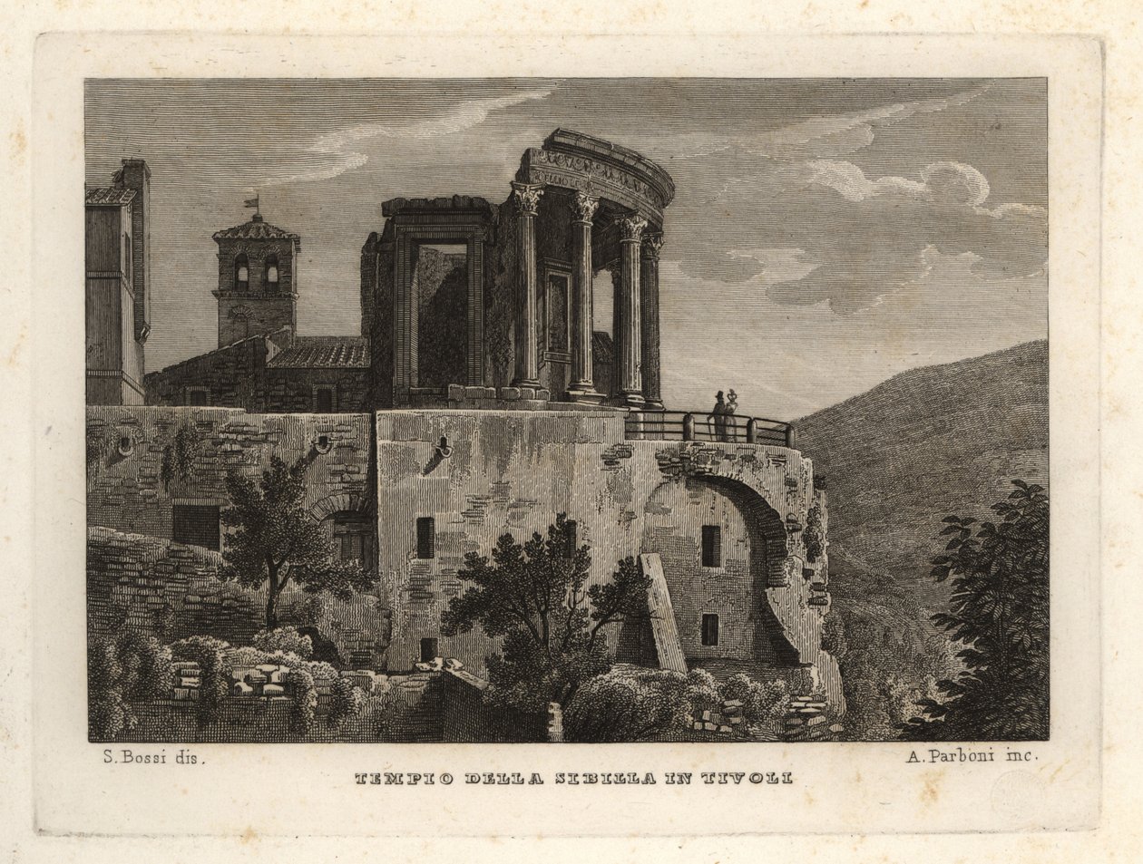 Ansicht des Sibyllentempels in Tivoli, Tempio della Sibilla in Tivoli von Unbekannt