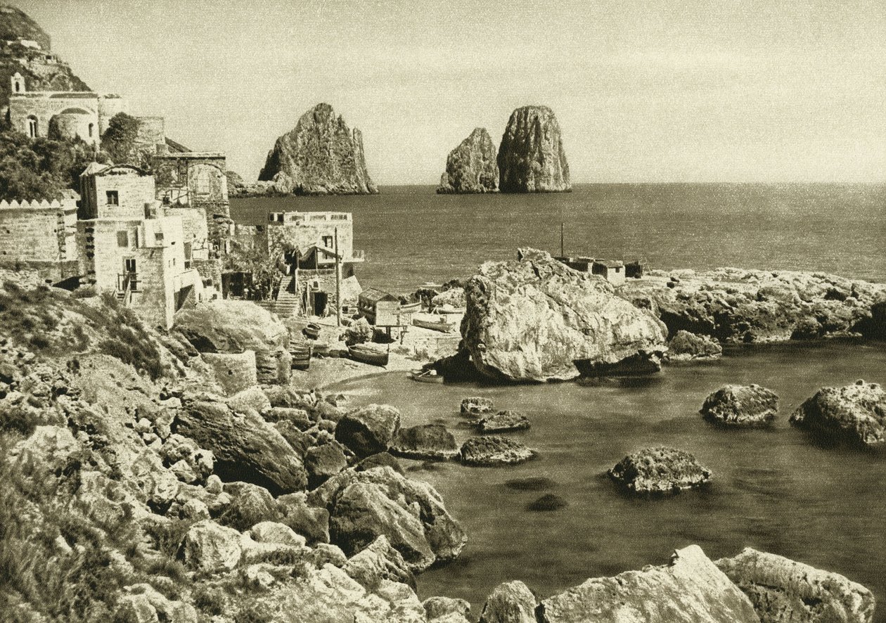 Ansicht der Faraglioni von der Insel Capri nach Marina Piccola von Unbekannt