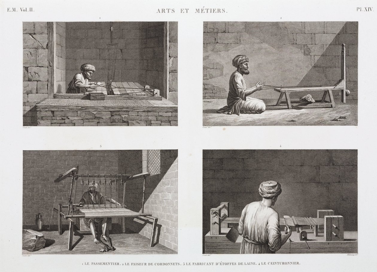 Wolle & Kammgarn, Weberei, Ägypten, ca. 1798 von Unbekannt