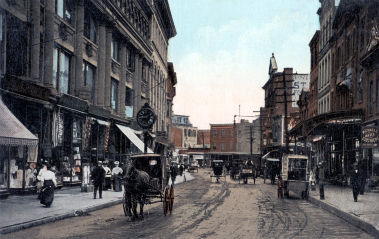 Yonkers, New York - North Broadway Street in der Stadt nördlich der Bronx, New York City, frühes 20. Jahrhundert (Postkarte) von Unbekannter Künstler