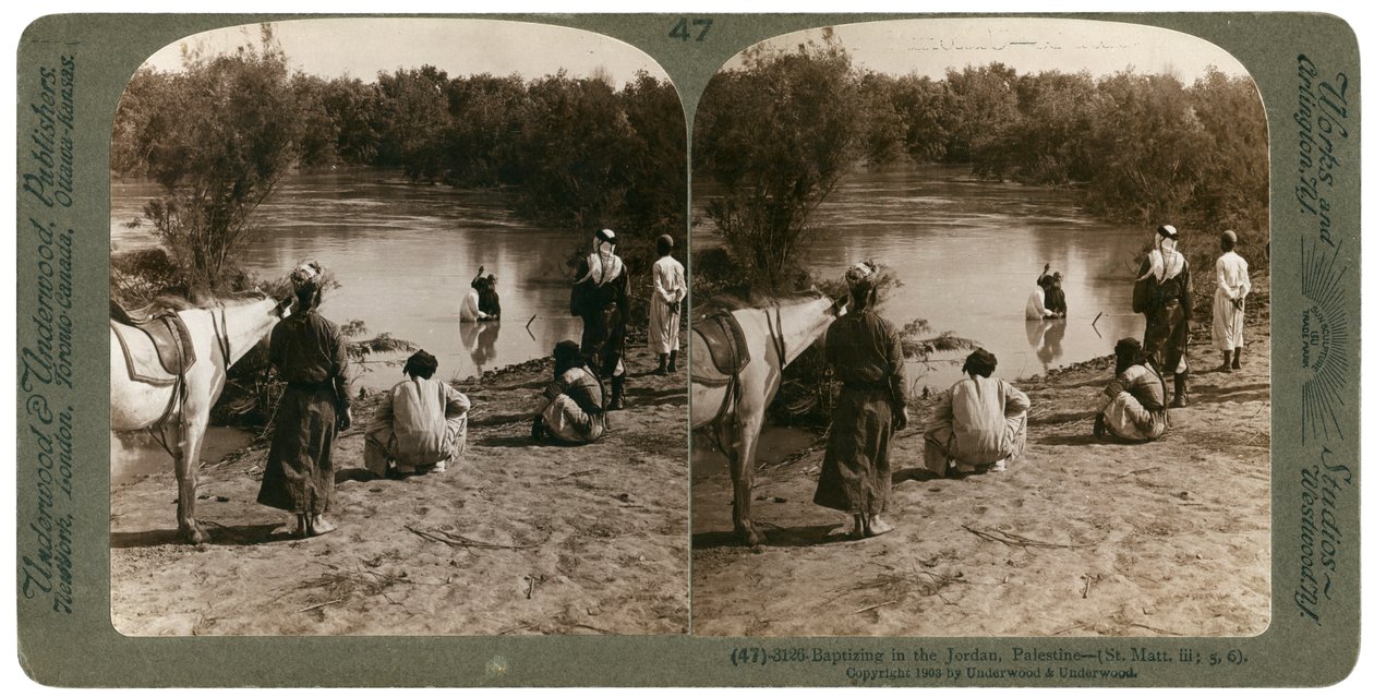 Taufe im Jordan, Palästina, 1903 von Underwood and Underwood