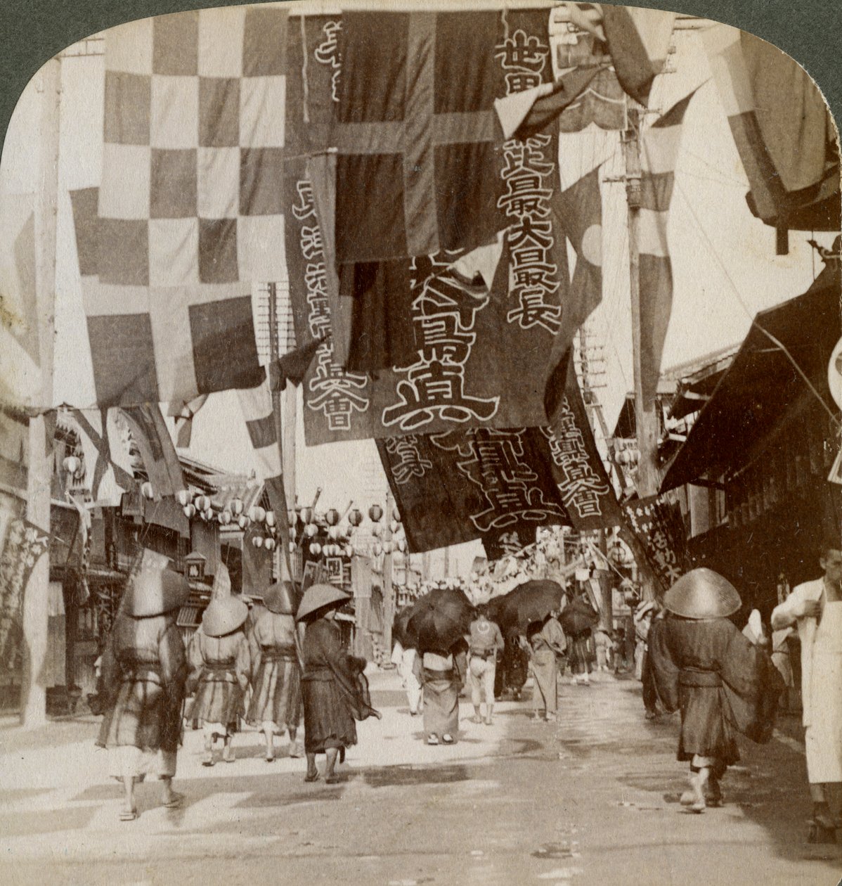 Dotombori oder Theaterstraße, Osaka, Japan, 1904 von Underwood and Underwood