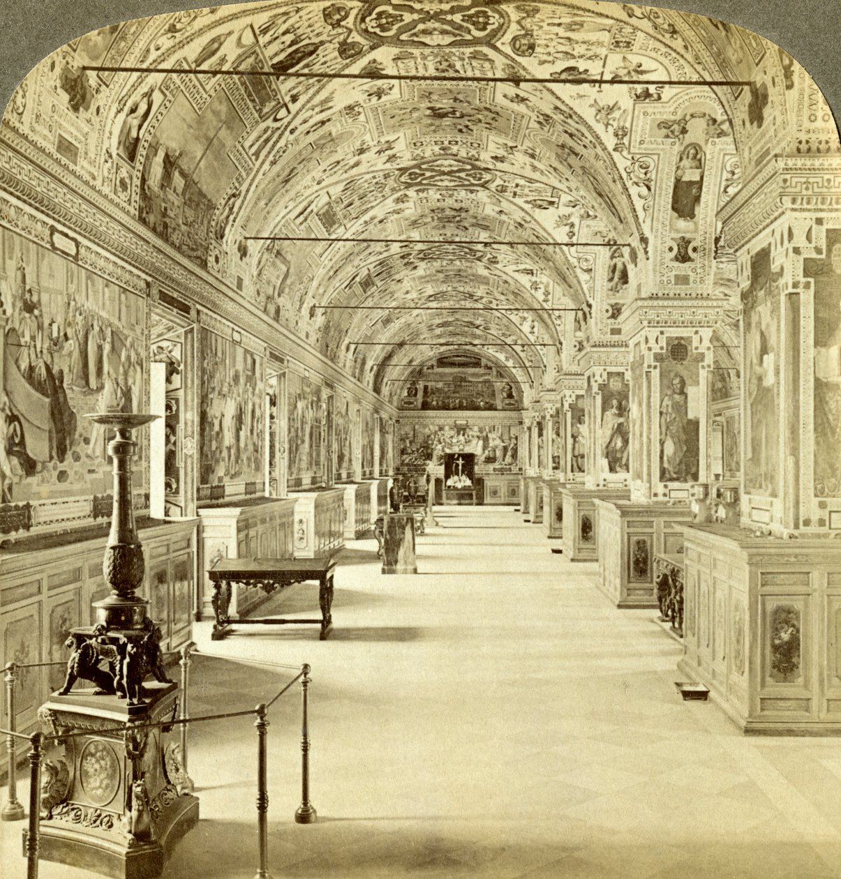 Innenraum der Vatikanischen Bibliothek, Rom, Italien von Underwood and Underwood