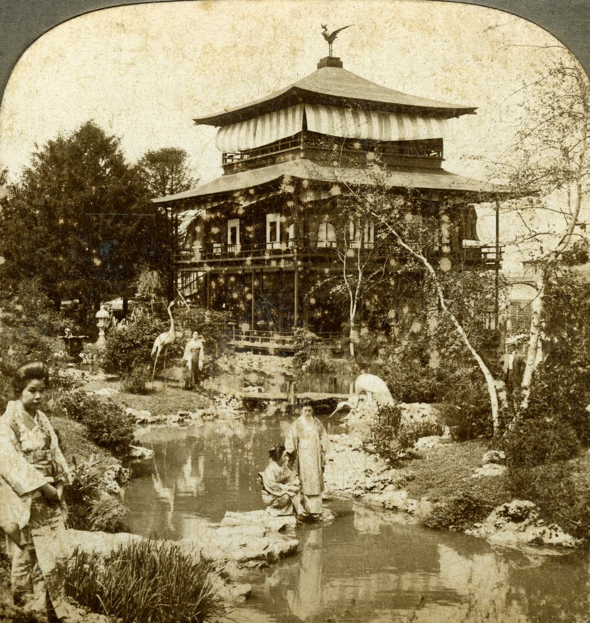 Japanischer Garten auf der Weltausstellung, St. Louis, Missouri, USA, 1904 von Underwood and Underwood