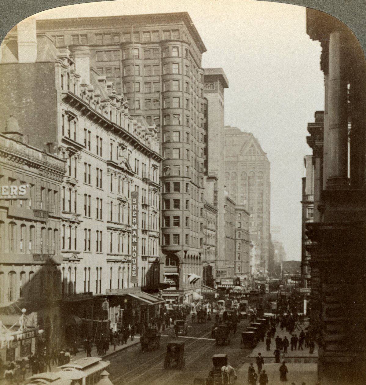 Wolkenkratzer, Randolph Street, Chicago, Illinois, USA, spätes 19. Jahrhundert von Underwood and Underwood