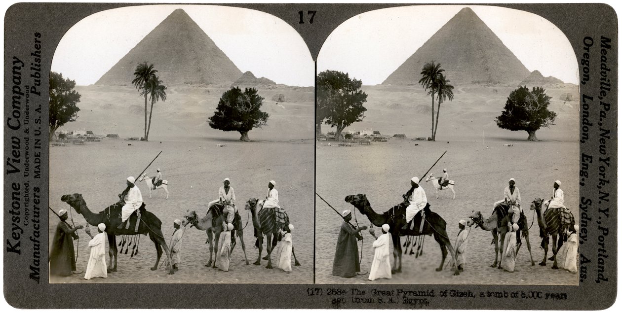 Die Große Pyramide von Gizeh, Ägypten, 1905 von Underwood and Underwood