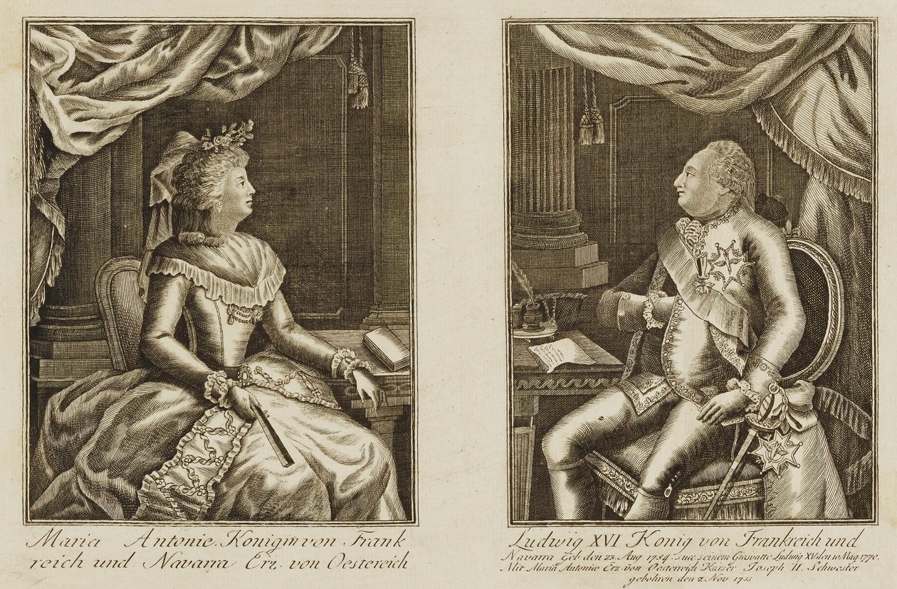 Maria Antonie und Ludwig XVI von Unidentified