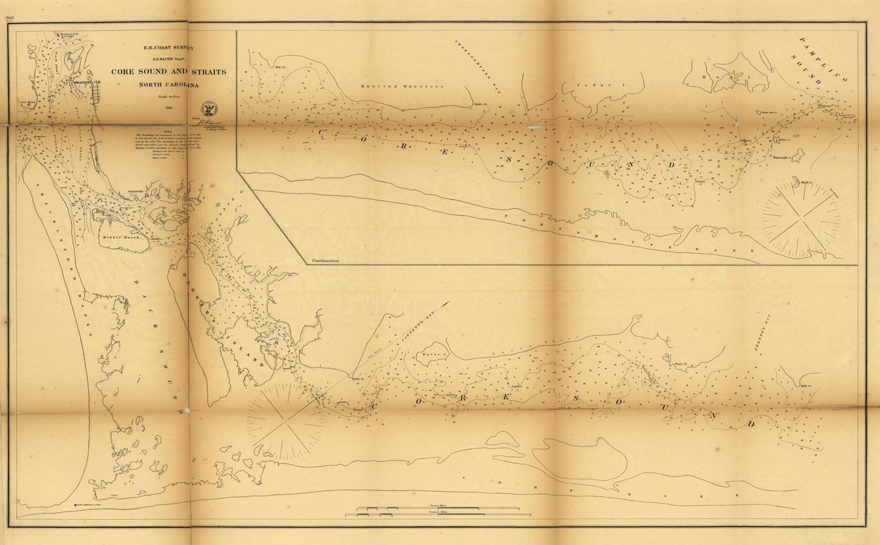 Core Sound und Straits, North Carolina von United States Coast Survey