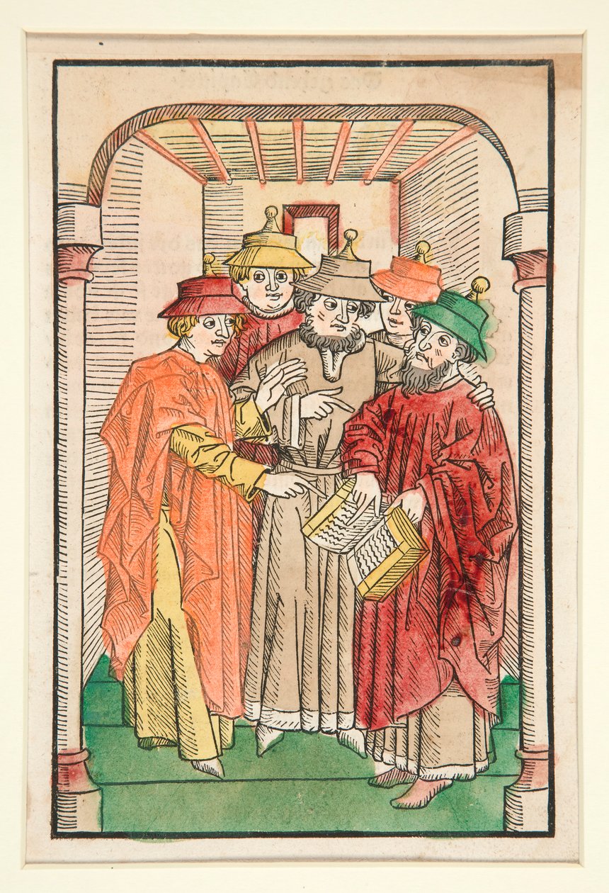 Fünf jüdische Gelehrte, Illustration aus Der Seelen-Wurzgarten von Unknown