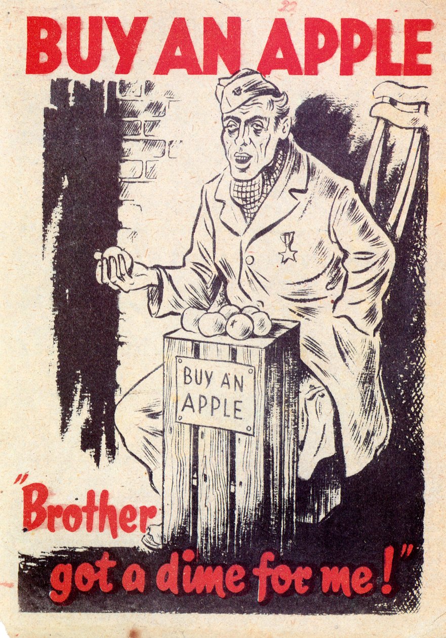 Propaganda. Kauf einen Apfel. Bruder, hast du einen Groschen für mich! 1940 von Unknown