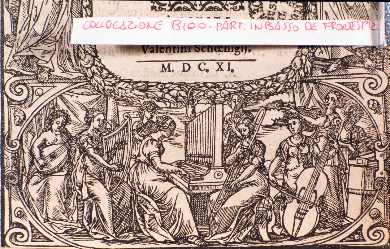 Ein Konzert (Detail). Frontispiz des Compendium der Musik von Adam Gumpeltzhaimer von Unknown artist