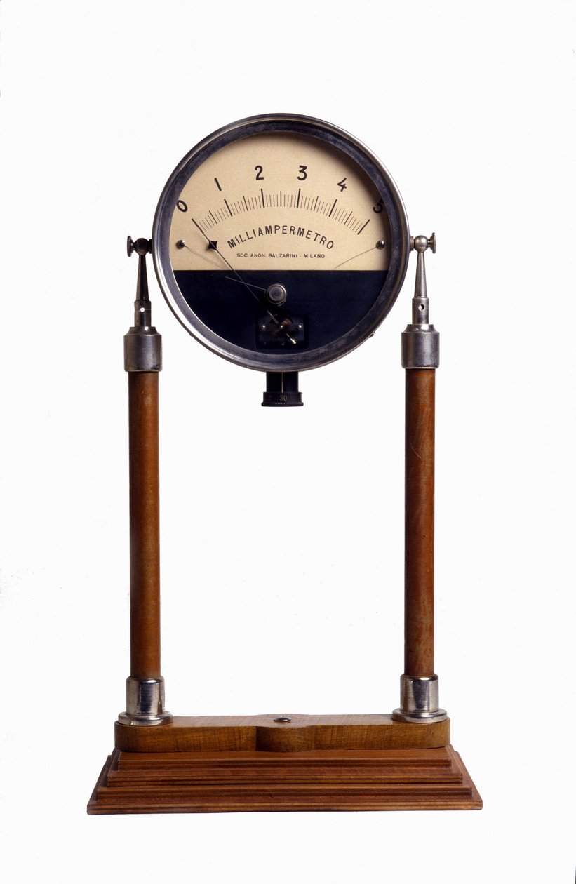 Ein Milliamperemeter (oder Amperemeter): Gerät zur Berechnung der Stromstärke. von Unknown artist