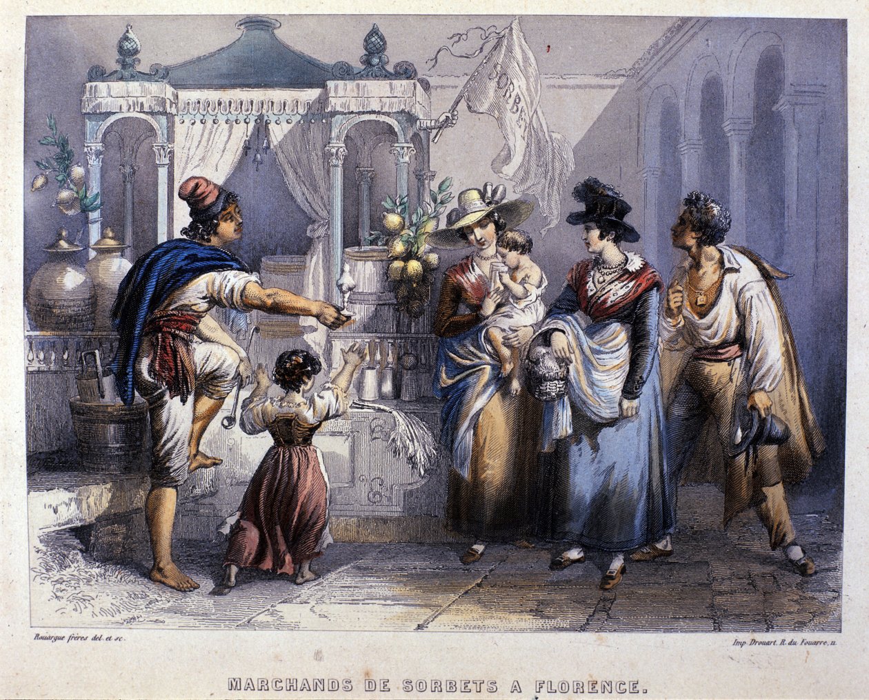 Ein Sorbetverkäufer in Florenz. Lithographie um 1820 von Unknown artist